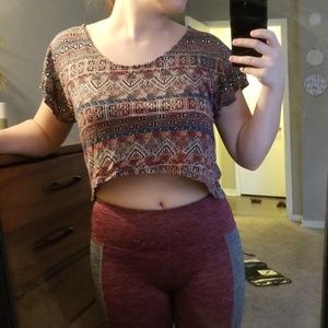 Tribal print crop top